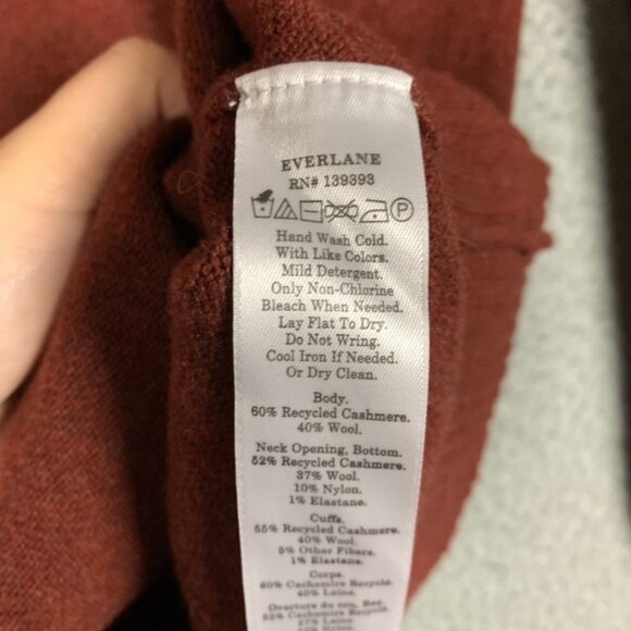 Everlane Recashmere Sweater Mens Small Reddish Brown Crewneck Cashmere Wool Cozy - Picture 5 of 9